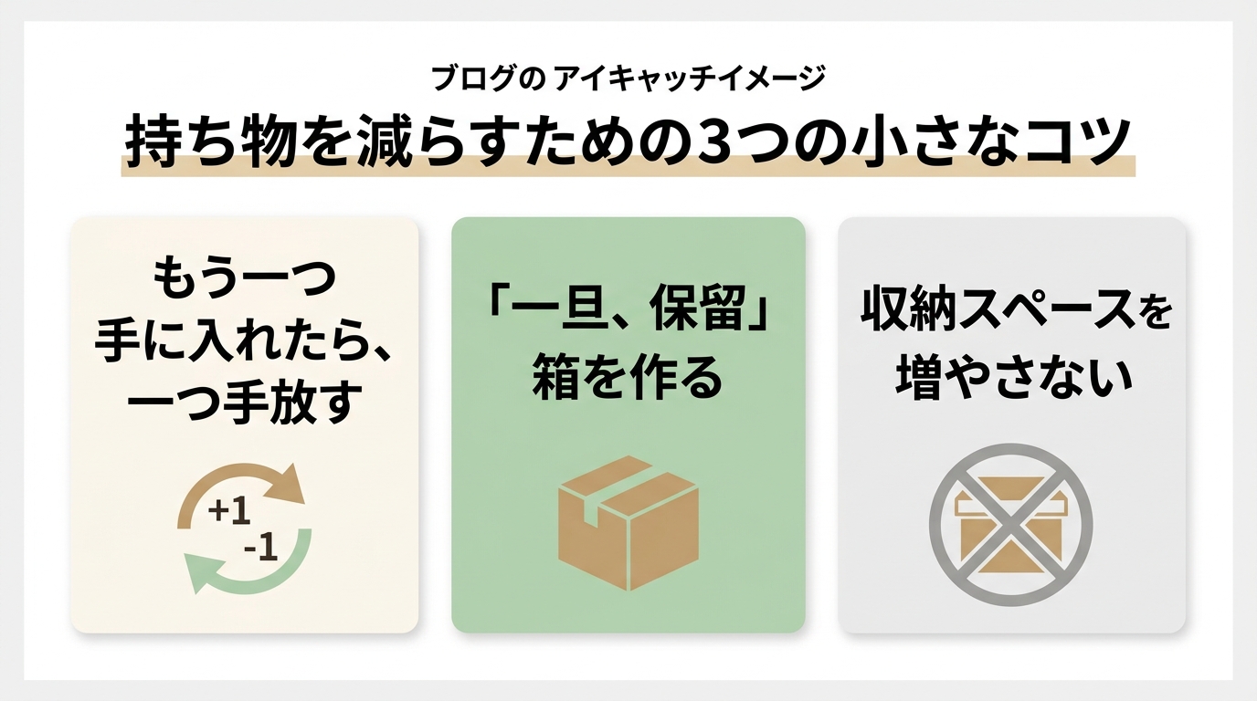 頑張らずに続く。持ち物を減らす3つの小さなコツ