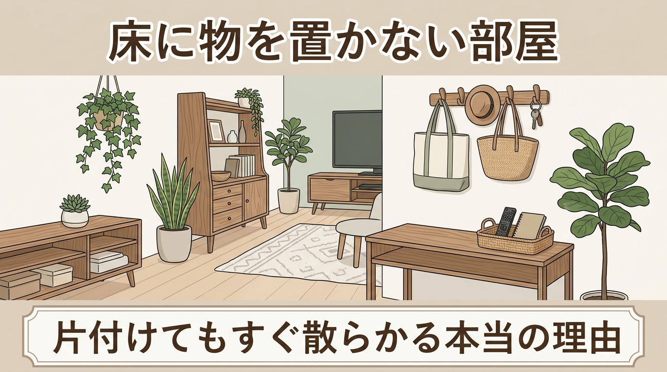 片付けてもすぐ散らかる部屋の共通点は「床」にあった｜モノを床に置かない暮らしのつくり方