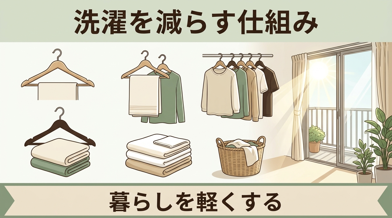 毎日洗濯しても終わらないのは「服の量」のせいかも｜洗濯を減らして暮らしを軽くする仕組み