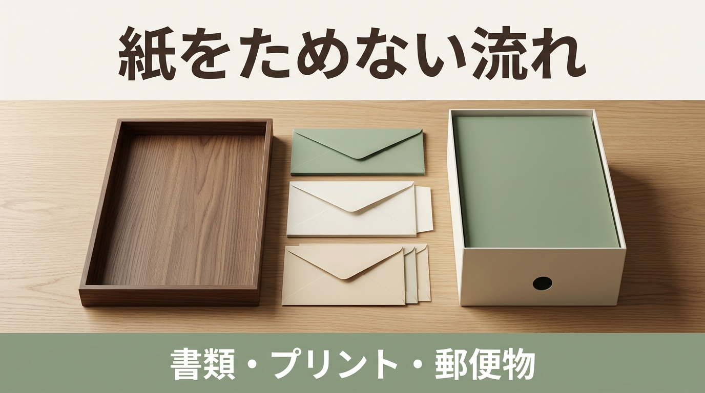 テーブルの上の紙の山、いつ片付く？｜書類・プリント・郵便物をためない「紙の流れ」のつくり方