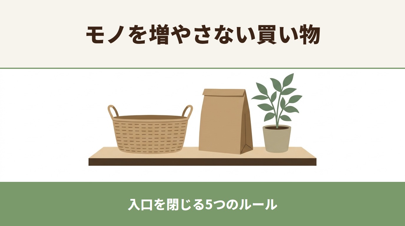 片付けても片付けてもモノが減らないのは「入口」が開きっぱなしだから｜モノを増やさない買い物の5つのルール
