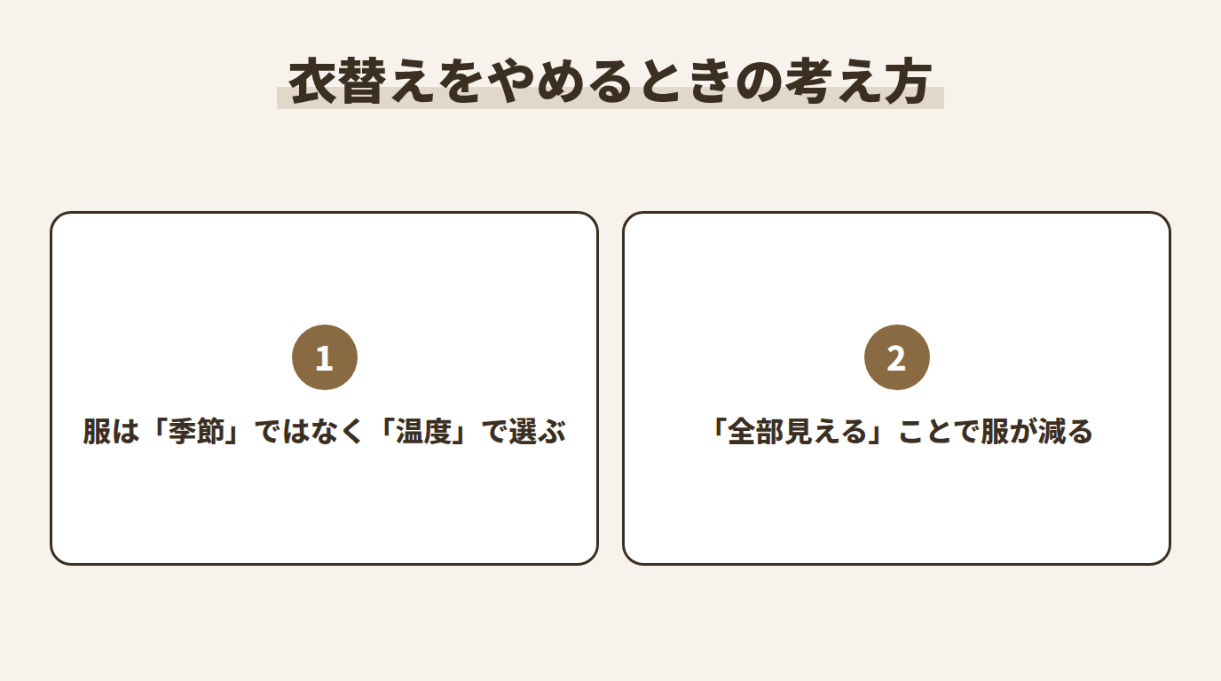 衣替えをやめるときの考え方