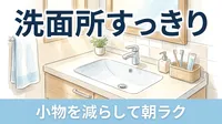 洗面所がすぐごちゃつくのは「家族全員のモノ」が集まる場所だから｜小物を減らして朝の支度をラクにする方法