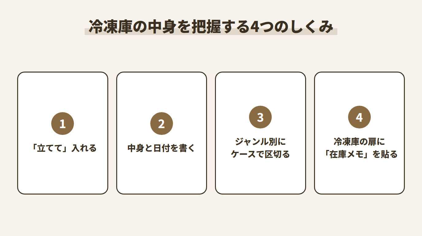 冷凍庫の中身を把握する4つのしくみ