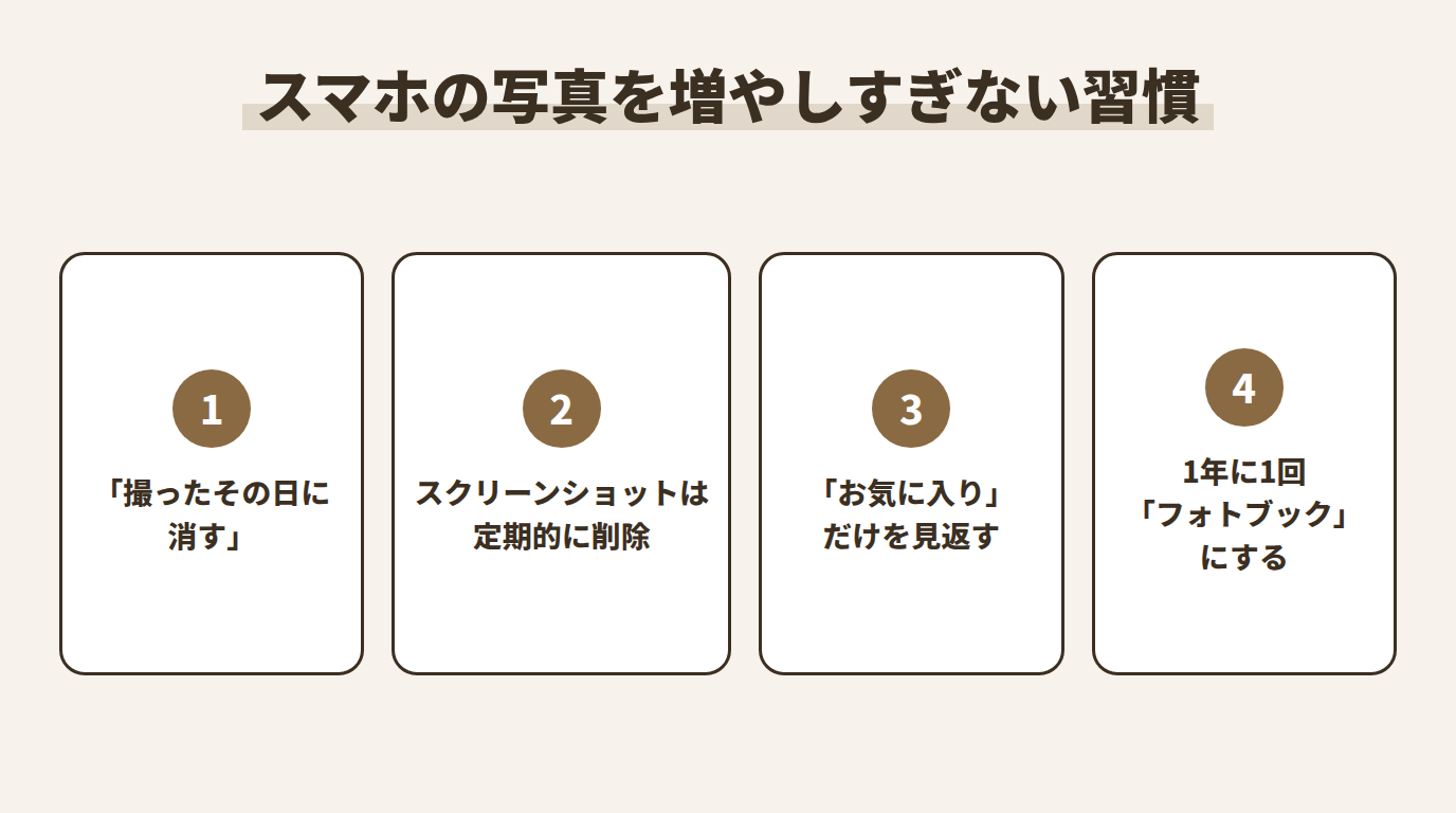 スマホの写真を増やしすぎない習慣
