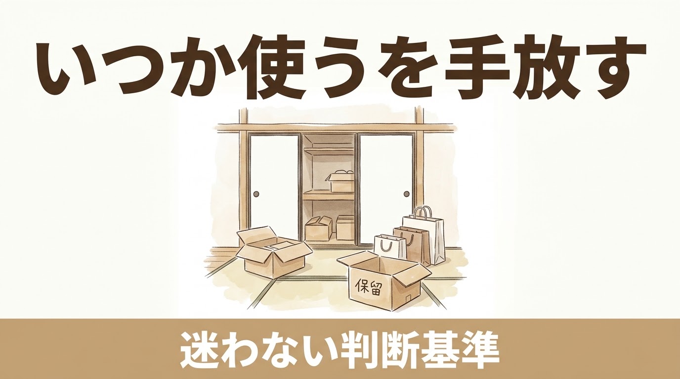「いつか使うかも」で取っておいたモノ、使いましたか？｜手放せない気持ちの正体と、迷わない判断基準