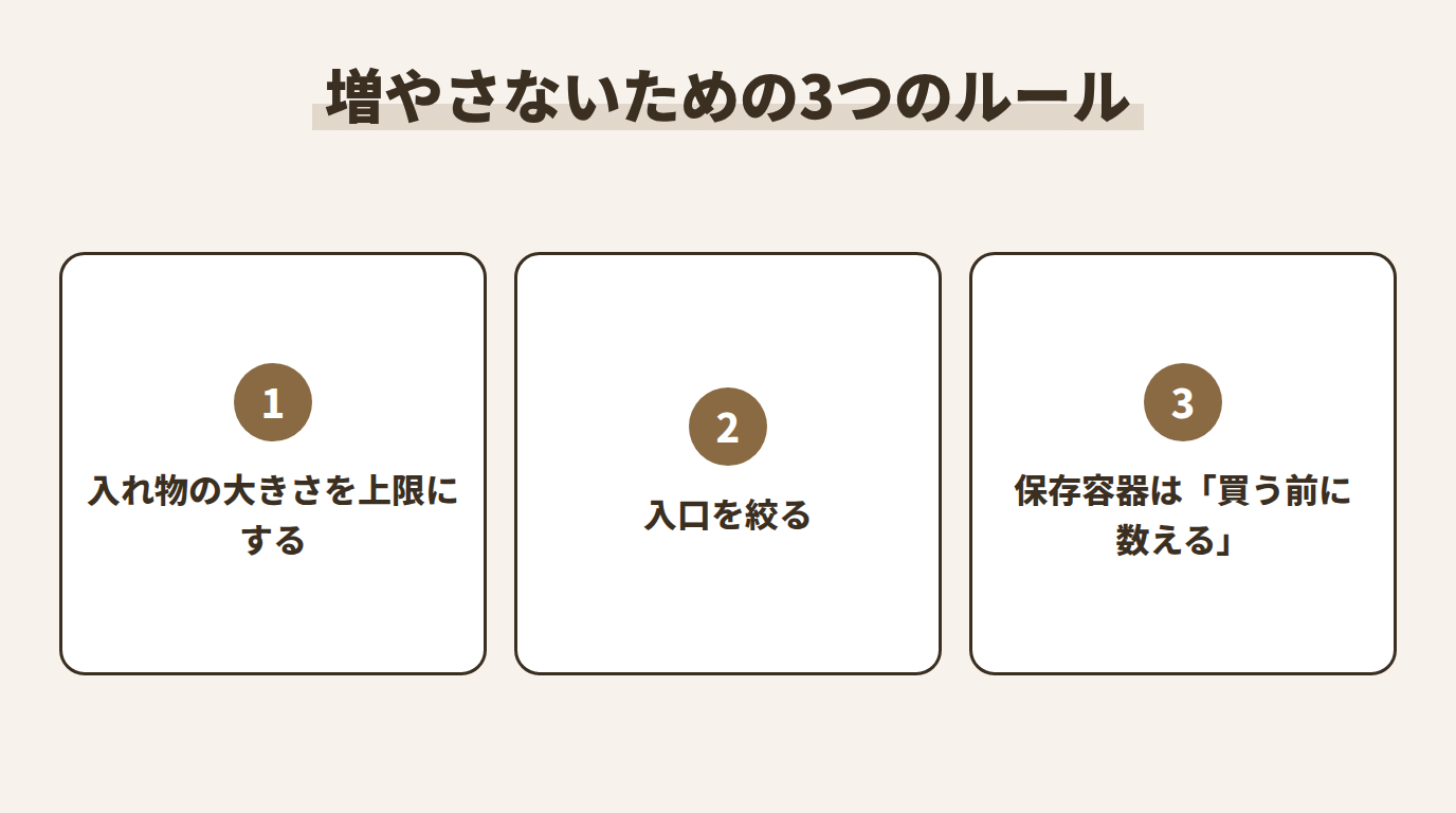 増やさないための3つのルール